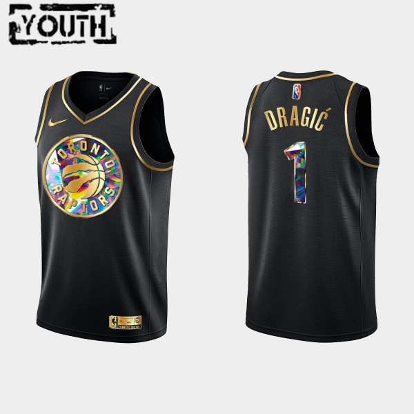 NBA Toronto Raptors Trikot Goran Dragic 1 Nike 2021-22 Schwarz Golden Edition 75th Anniversary Diamond Swingman - Kinder NBA Toronto Raptors Trikot Goran Dragic 1 Nike 2021-22 Schwarz Golden Edition 75th Anniversary Diamond Swingman - Kinder